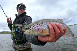 Catching rainbow trout in Alaska