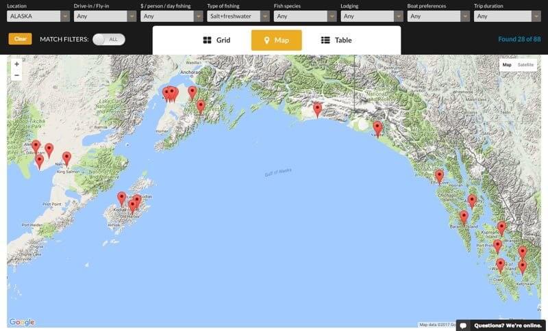 Find Alaska fishing lodges